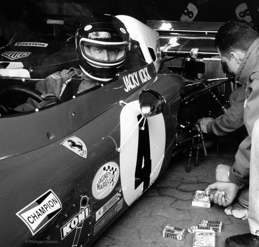 Jacky Ickx and his Ferrari Formula 1, Nürburgring.