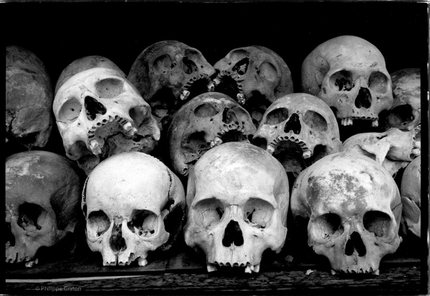 Human remains, Tuol Sleng, Cambodia.