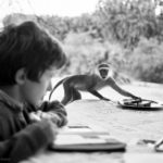 Arthur and the thief monkey, Kenya, 2006.