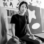 Woo KIm in her studio, Brussels, June 16th 2020.