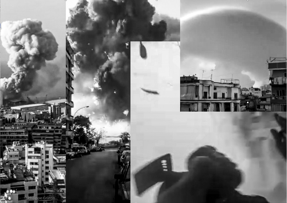 Composite work made from videos sent by my Lebanese friends, August 4th 2020.