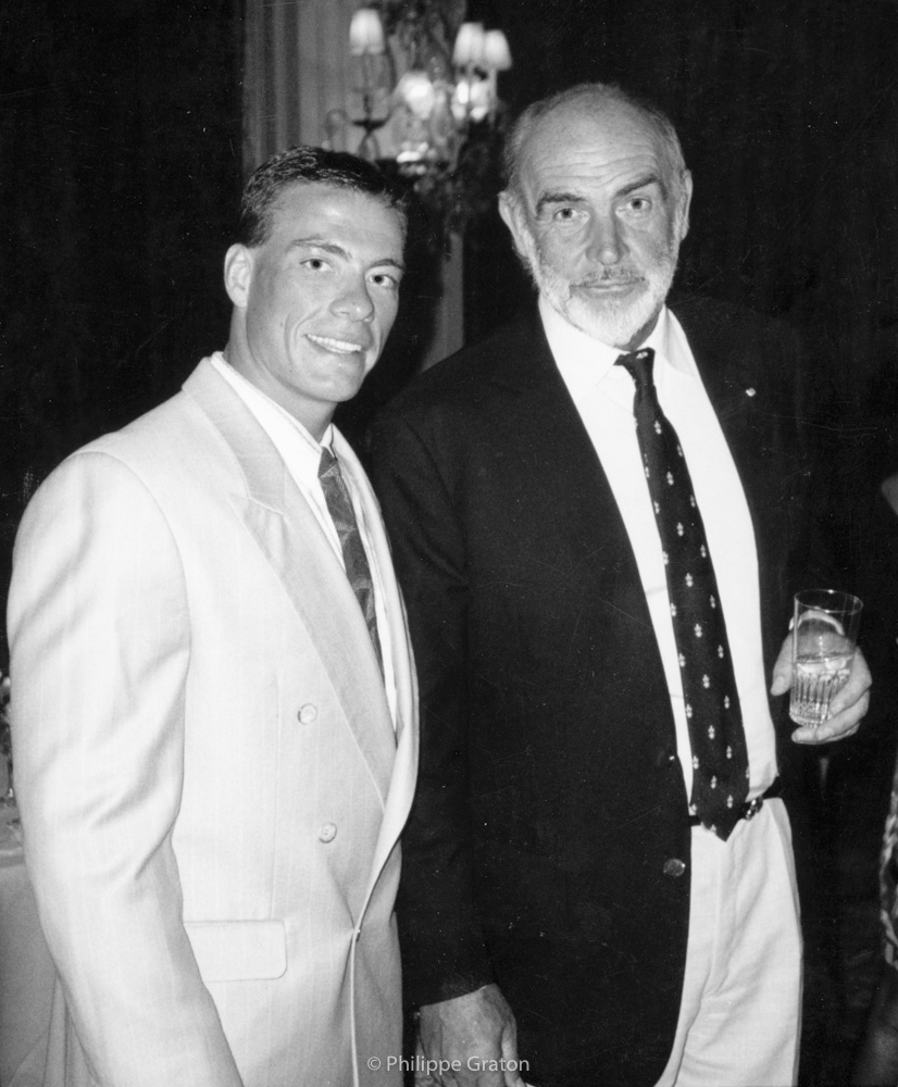 Jean-Claude Van Damme and Sean Connery, Monaco, 1991.